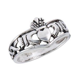 NWT- Sterling Silver (925) Claddagh Ring with Weave